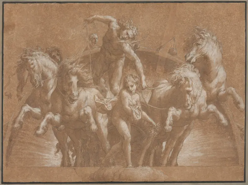 Apollo Driving the Chariot of the Sun Wall Art by Lelio Orsi - High-Resolution Digital Print