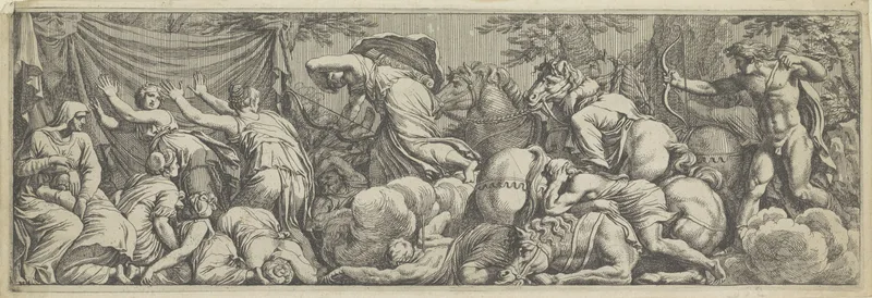 Apollo en Diana doden de kinderen van Niobe Wall Art by Anonymous - High-Resolution Digital Print