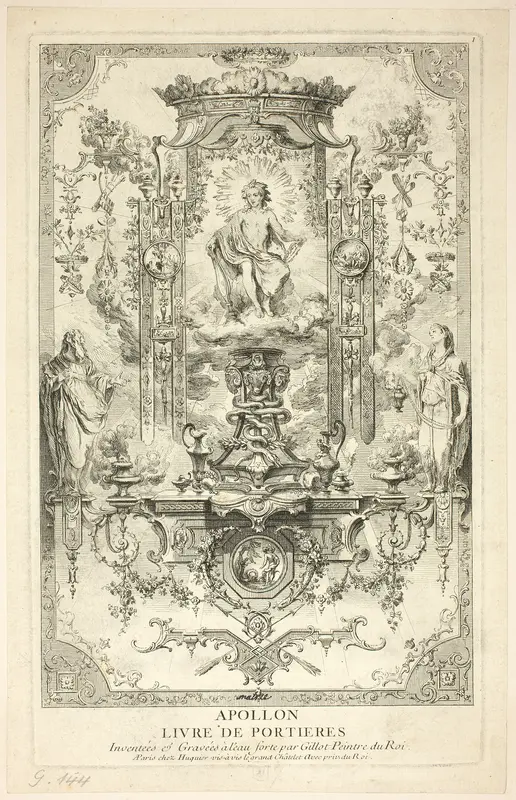 Apollo, from Livre de Portieres Wall Art by Claude Gillot - High-Resolution Digital Print