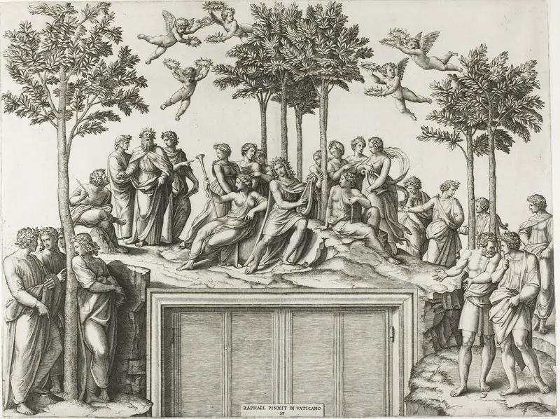 Apollo on Parnassus, Surrounded by the Muses and Poets