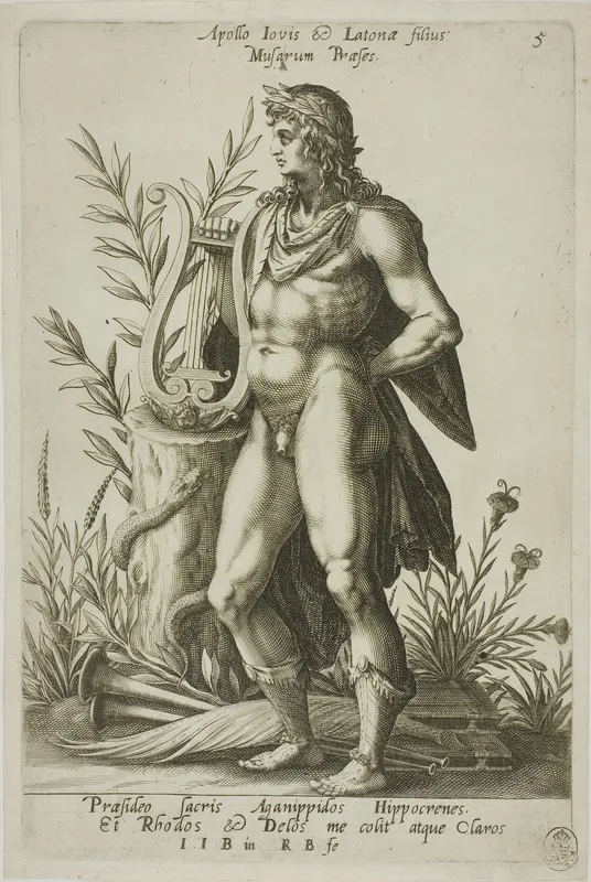Apollo, plate 5 from Parnassus Biceps Wall Art by Robert Boissard - High-Resolution Digital Print