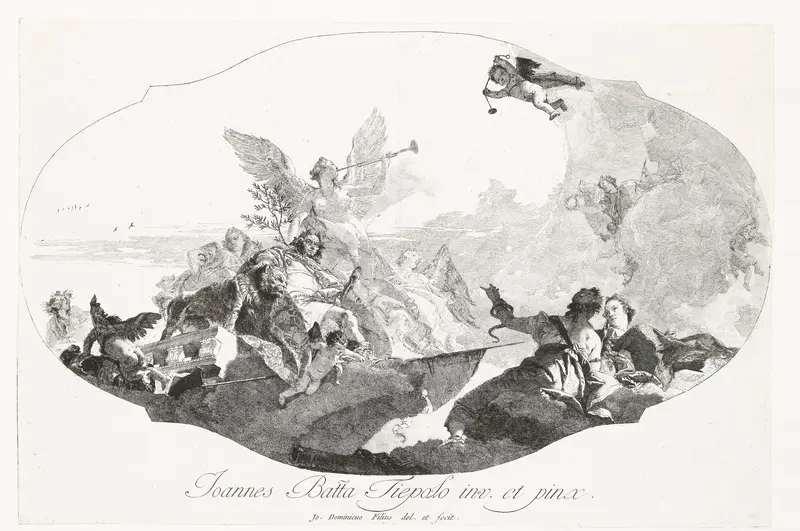 Apotheose van Francesco Barbaro met deugden en Faam Wall Art by Unknown - High-Resolution Digital Print