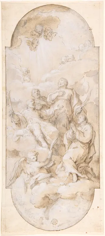 Apotheosis of Four Martyred Saints (Four Crowned Martyrs?) Wall Art by Antonio Cavallucci - High-Resolution Digital Print