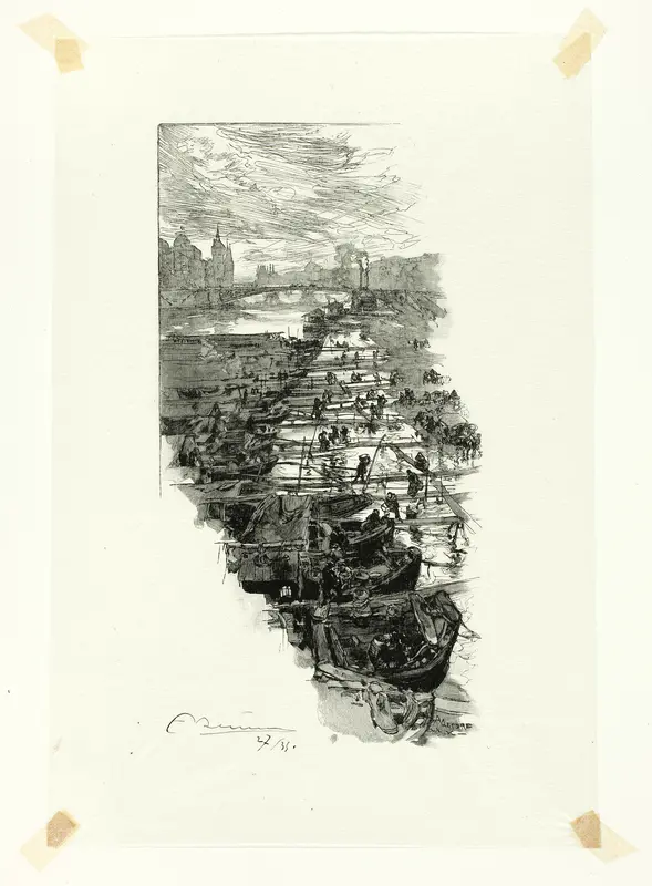 Apple Market, Viewed from the Pont Louis-Philippe, plate seven from Le Long de la Seine et des Boulevards