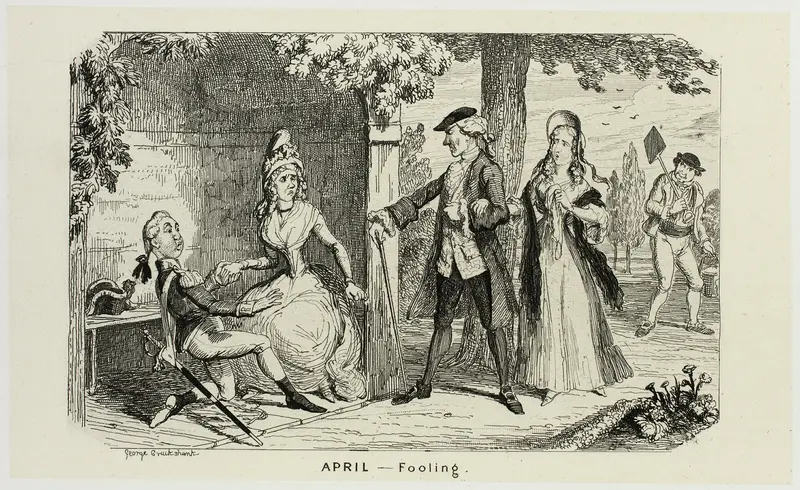 April - Fooling from George Cruikshank's Steel Etchings to The Comic Almanacks: 1835-1853 Wall Art by George Cruikshank - High-Resolution Digital Print