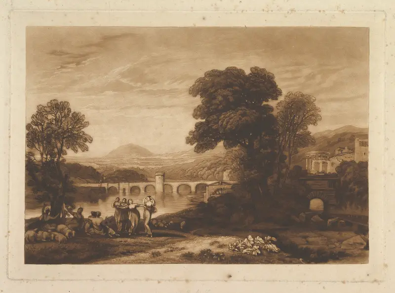 Apuleia in Search of Apuleius, unpublished plate from "Liber Studiorum" Wall Art by Joseph Mallord William Turner - High-Resolution Digital Print