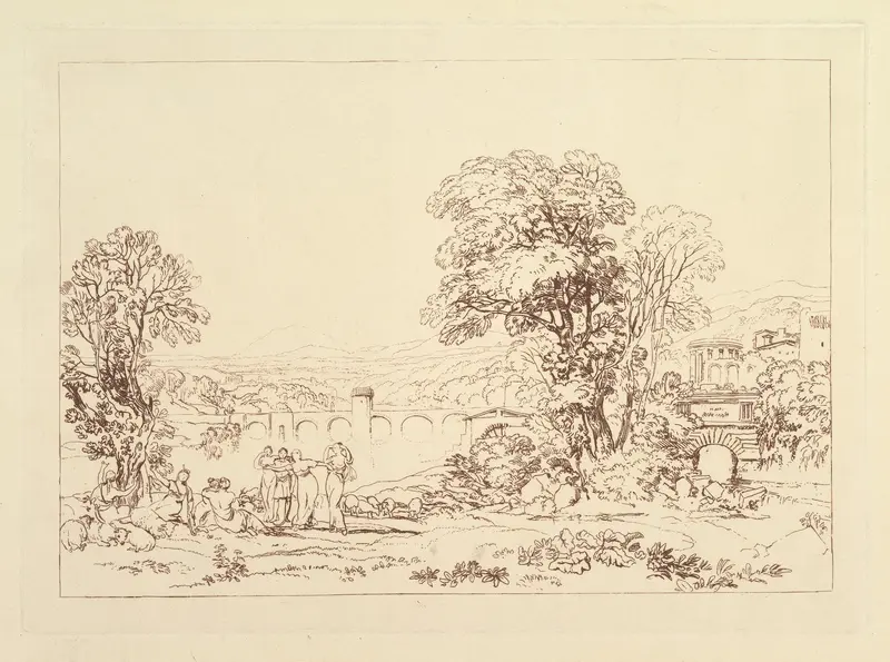 Apuleia in Search of Apuleius (unpublished plate, Liber Studiorum) Wall Art by Joseph Mallord William Turner - High-Resolution Digital Print
