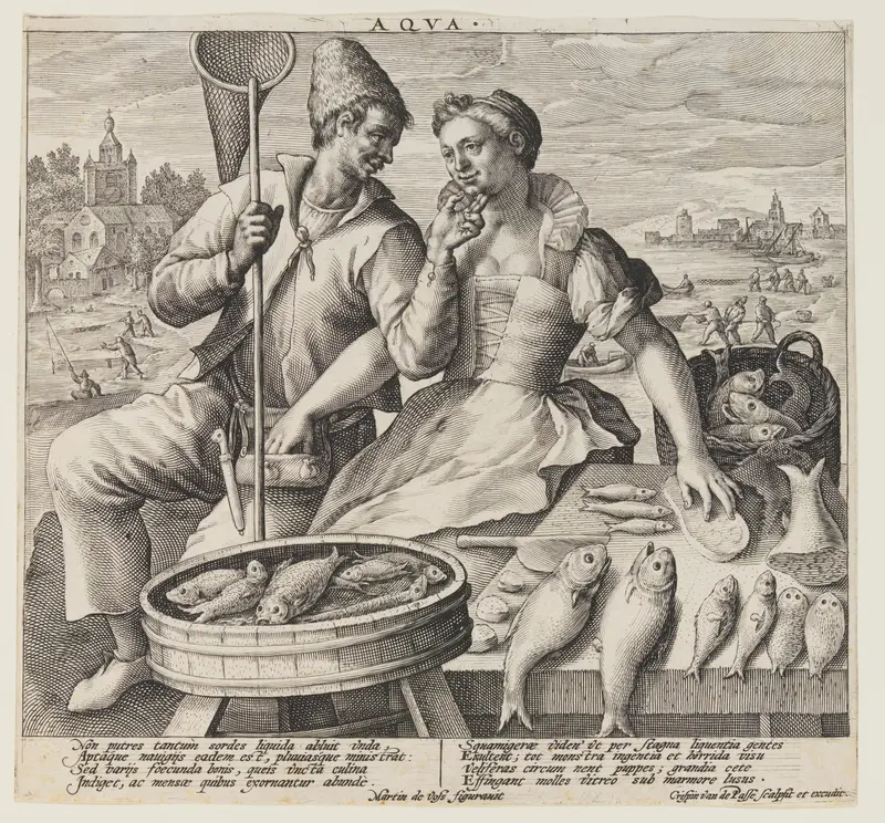 Aqua (Water), from The Elements Wall Art by Crispijn van de Passe, I - High-Resolution Digital Print