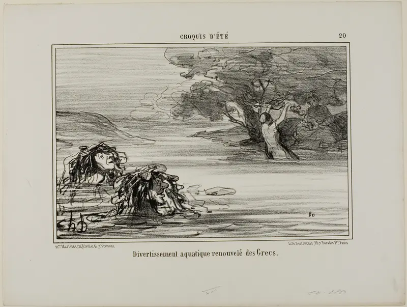 Aquatic fun borrowed from the old Greeks, plate 20 from Croquis D'été