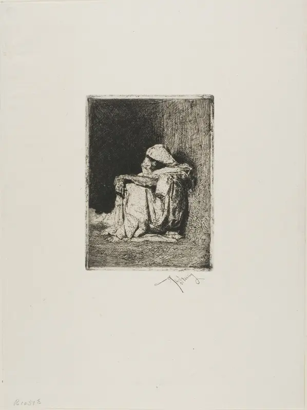 Arab Seated, His Hands Crossed on His Knees Wall Art by Mariano Fortuny y Marsal - High-Resolution Digital Print