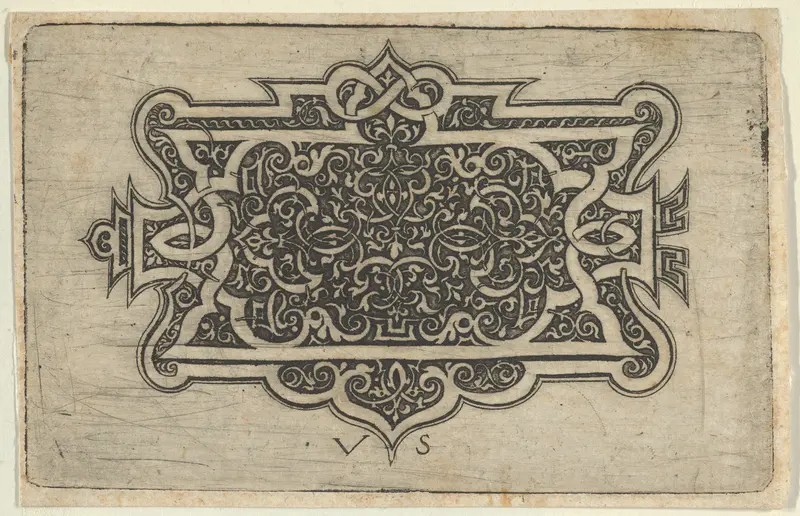 Arabesque Design on Dark Ground Wall Art by Virgil Solis - High-Resolution Digital Print
