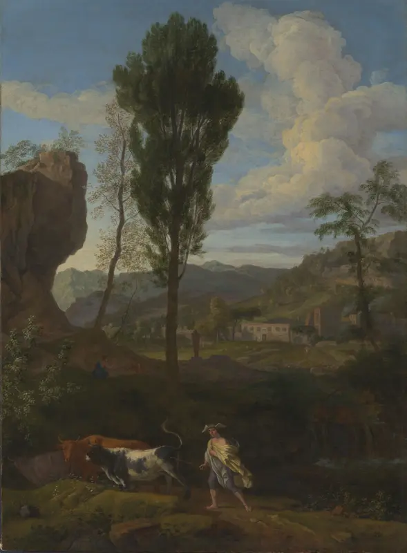 Arcadian Landscape Mercury and Io Wall Art by Johannes Glauber - High-Resolution Digital Print