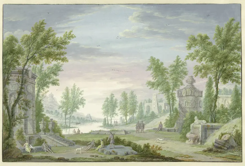 Arcadisch landschap Wall Art by Abraham Rademaker - High-Resolution Digital Print