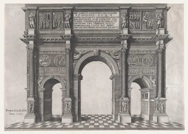 Arch of Constantine, from "Speculum Romanae Magnificentiae" Wall Art by Anonymous - High-Resolution Digital Print