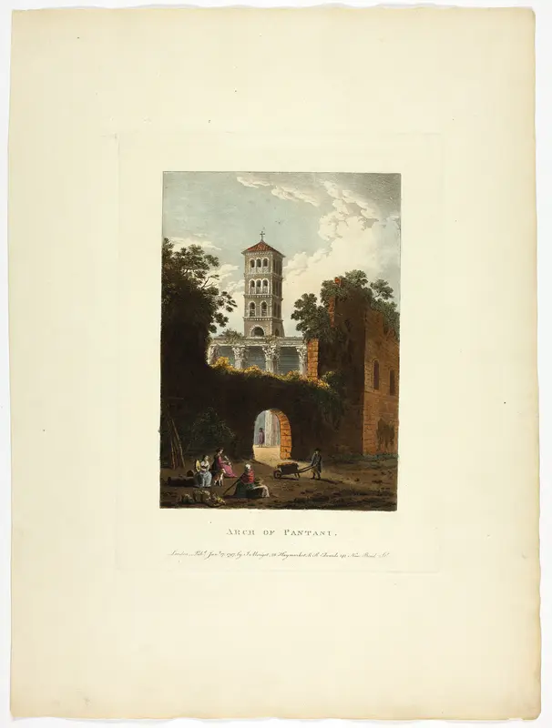 Arch of Pantani, plate thirty-seven from the Ruins of Rome Wall Art by M. Dubourg - High-Resolution Digital Print