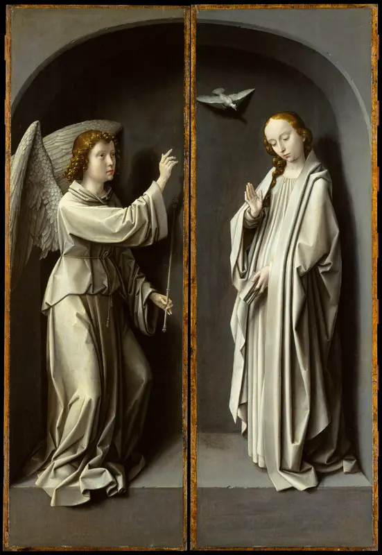 Archangel Gabriel; The Virgin Annunciate Wall Art by Gerard David - High-Resolution Digital Print