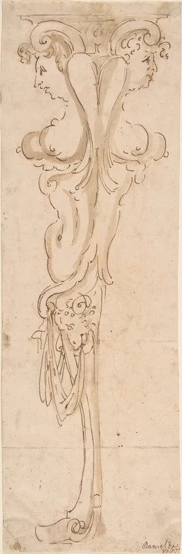 Architectural detail with Female Figures Wall Art by Anonymous, Italian, Roman-Bolognese, 17th century - High-Resolution Digital Print