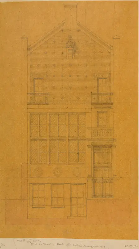 Architectural Drawing of the Exterior of the Comte de Nieuwerkerke's House Wall Art by Hector-Martin Lefuel - High-Resolution Digital Print