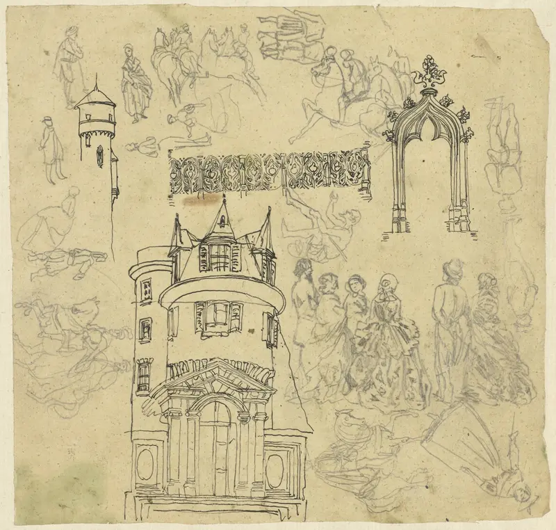 Architectuur en figuren Wall Art by Rodolphe Bresdin - High-Resolution Digital Print