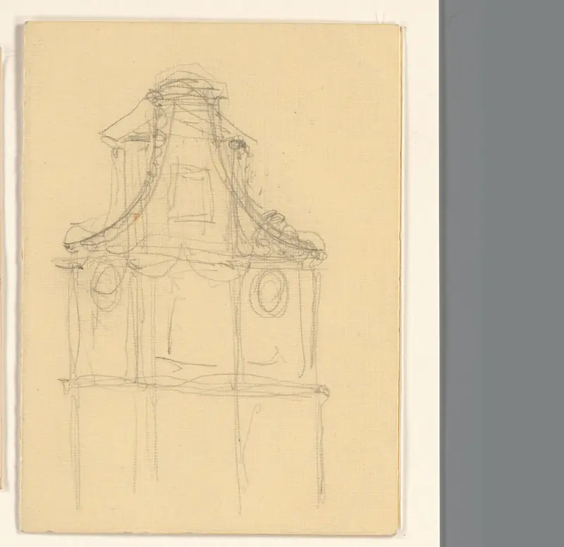 Architectuurschets van een gevel Wall Art by August Allebé - High-Resolution Digital Print