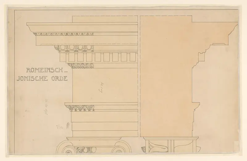 Architraaf, fries en kroonlijst van Romeins-Ionische orde Wall Art by Unknown - High-Resolution Digital Print