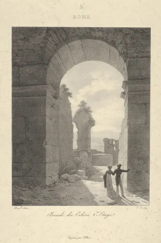 Archway of The Colosseum, First Level Wall Art by Jean-Baptiste Isabey - High-Resolution Digital Print
