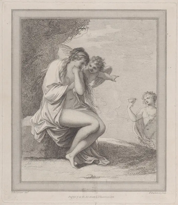 Ariadne, Cupid and Bacchus Wall Art by Francesco Bartolozzi - High-Resolution Digital Print