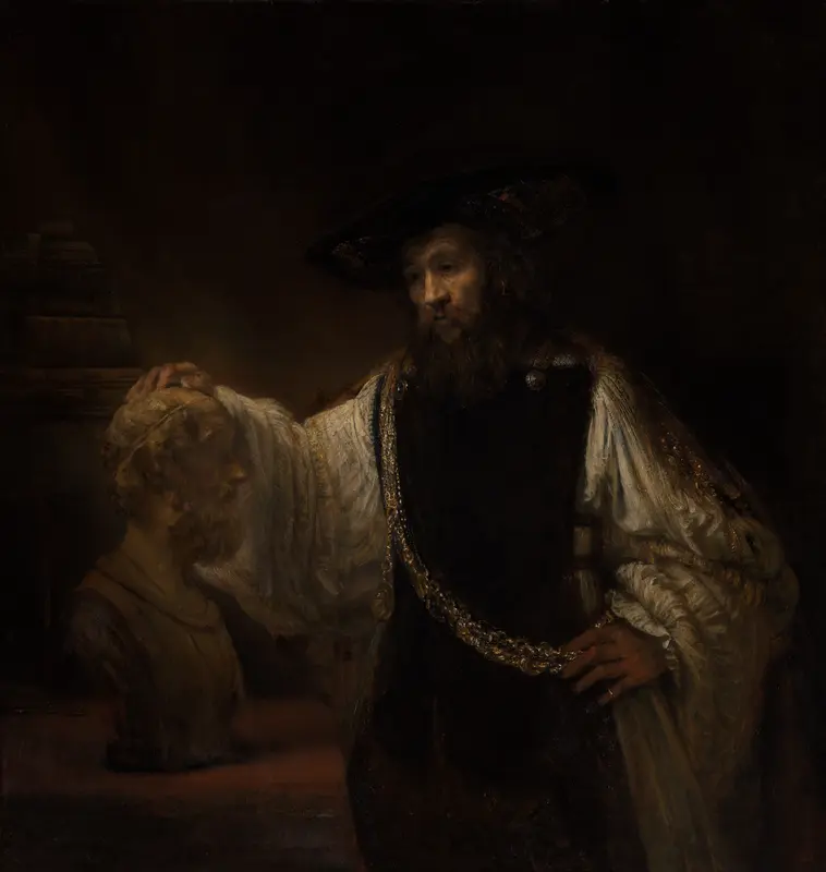 Aristotle with a Bust of Homer Wall Art by Rembrandt (Rembrandt van Rijn) - High-Resolution Digital Print