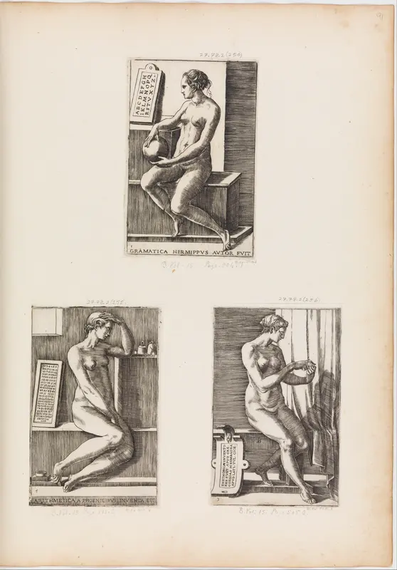 Arithmetic, from The Seven Liberal Arts, plate 4 Wall Art by Monogrammist B - High-Resolution Digital Print