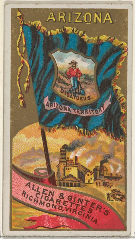 Arizona, from Flags of the States and Territories (N11) for Allen & Ginter Cigarettes Brands Wall Art by Allen & Ginter - High-Resolution Digital Print