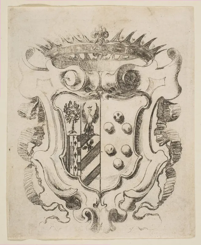 Arms of the Medici with Della Rovere Wall Art by Stefano della Bella - High-Resolution Digital Print