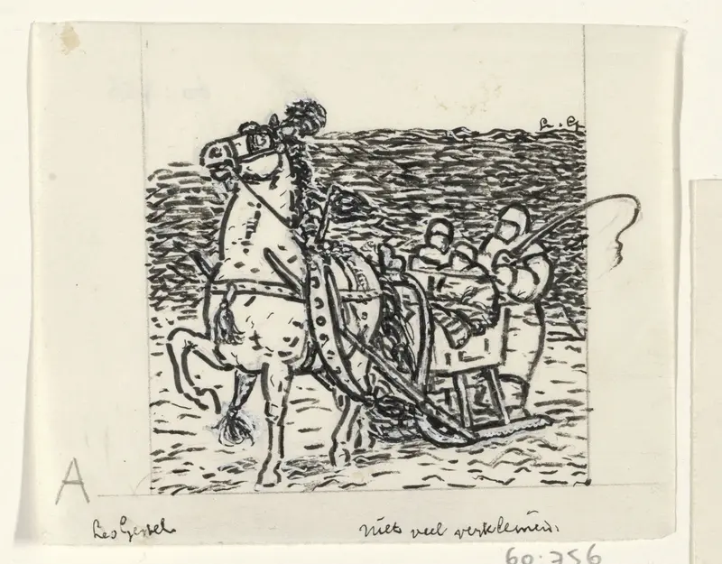 Arrenslee getrokken door een paard Wall Art by Unknown - High-Resolution Digital Print
