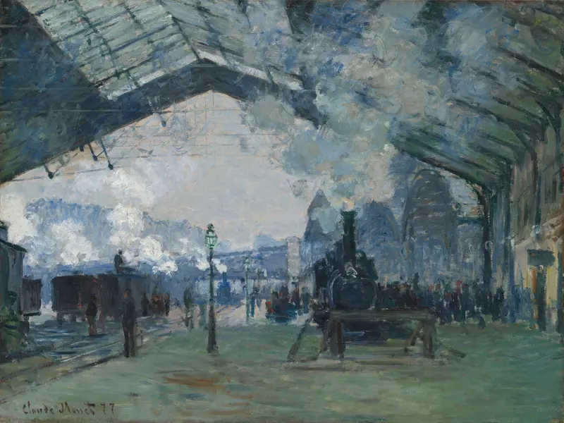 Arrival of the Normandy Train, Gare Saint-Lazare Wall Art by Claude Monet - High-Resolution Digital Print
