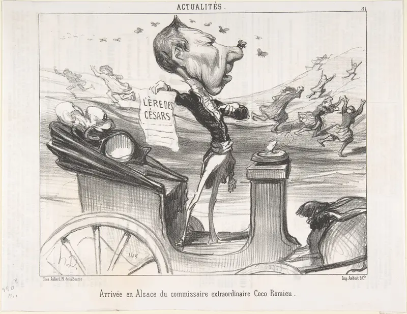 Arrivée en Alsace du commissaire extraordinaire Coco Romieu, published in Le Charivari Wall Art by Honoré Daumier - High-Resolution Digital Print