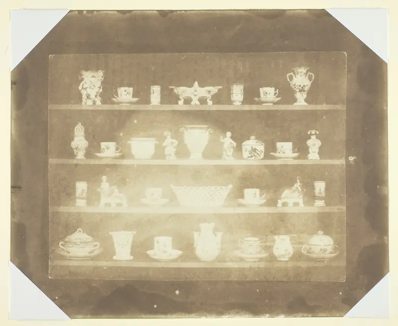 Articles of China on Four Shelves Wall Art by William Henry Fox Talbot - High-Resolution Digital Print