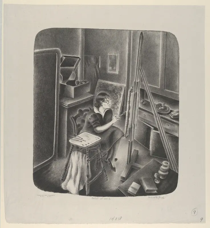 Artist at Work Wall Art by Minnetta Good - High-Resolution Digital Print