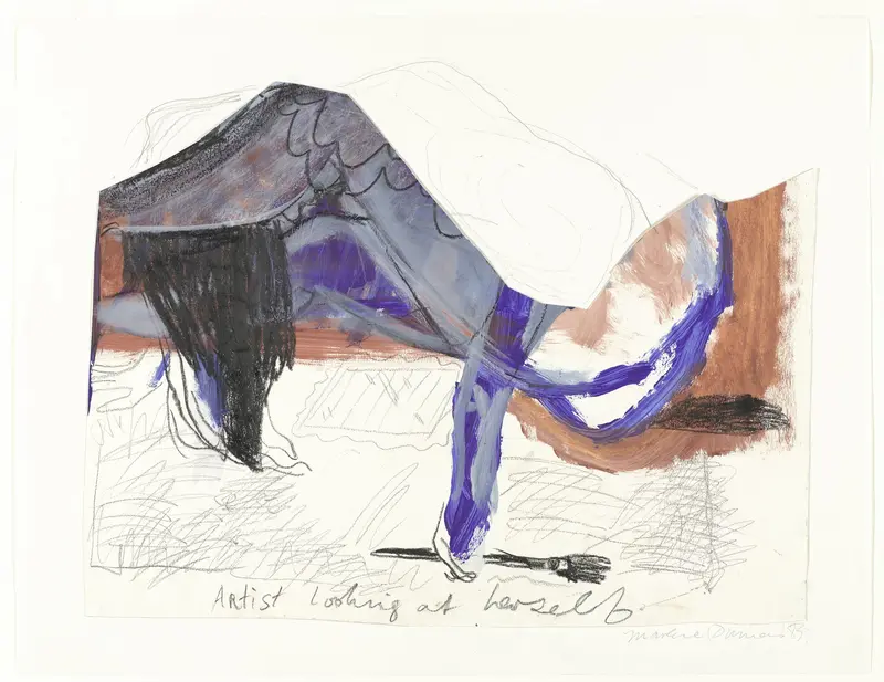 Artist Looking at Herself Wall Art by Marlene Dumas - High-Resolution Digital Print