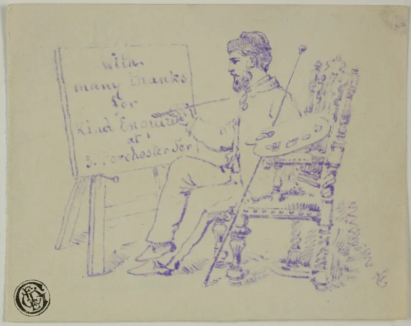 Artist Seated at Easel Wall Art by Nicholas Chevalier - High-Resolution Digital Print