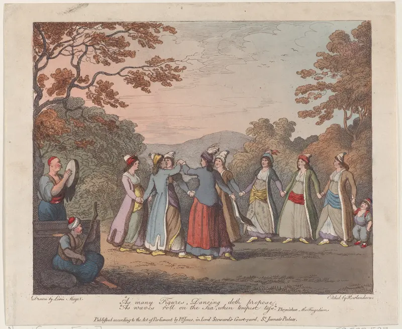 As many Figures, Dancing doth propose, As waves roll on the Sea, when tempest toss (Phrynichus, the Tragedian) Wall Art by Thomas Rowlandson - High-Resolution Digital Print
