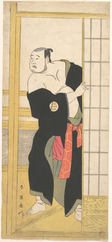 Asao Tamesaburo as a Stout Man with a Green Kimono