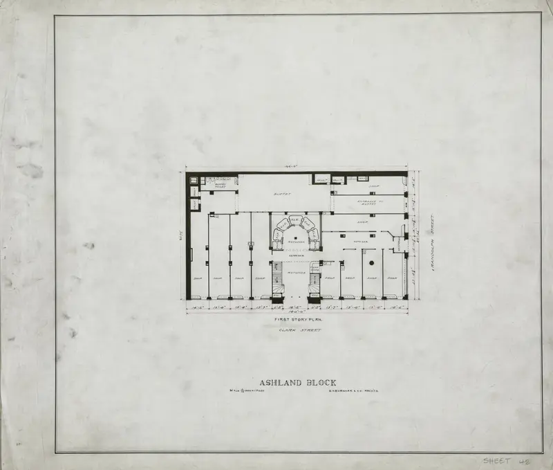 Ashland Block, Chicago, Illinois, Floor Plans Wall Art by D.H. Burnham & Co. - High-Resolution Digital Print