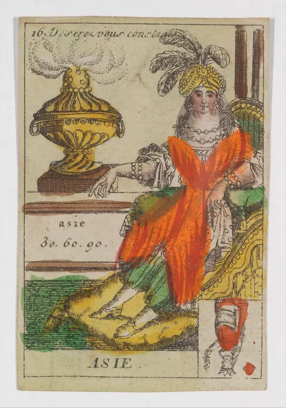 Asie, from the playing cards (for quartets) "Costumes des Peuples Étrangers" Wall Art by Anonymous, French, 18th century - High-Resolution Digital Print