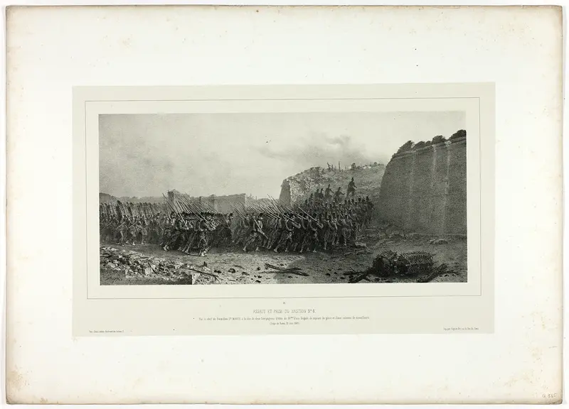 Assault and capture of bastion no. 6, from Souvenirs d’Italie: Expédition de Rome