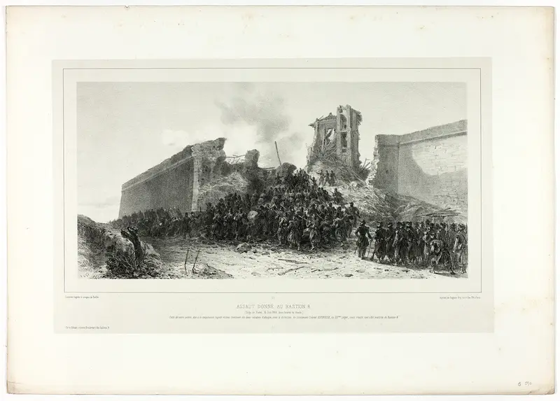 Assault of bastion no.8, from Souvenirs d’Italie: Expédition de Rome Wall Art by François Hippolyte Lalaisse - High-Resolution Digital Print