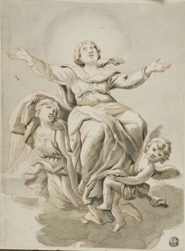 Assumption (recto) Portrait Heads, various Sketches (verso) Wall Art by Guido Canlassi - High-Resolution Digital Print