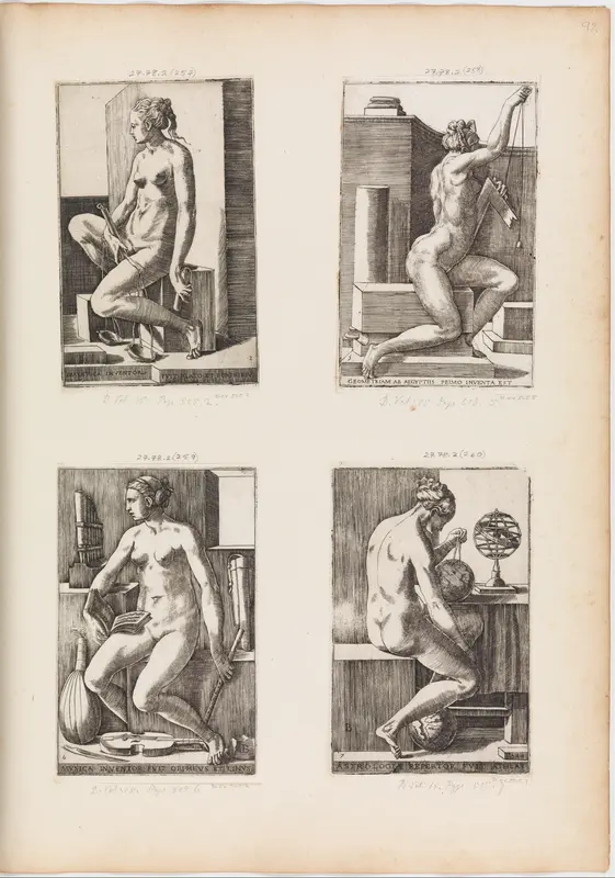Astronomy, from The Seven Liberal Arts, plate 7 Wall Art by Monogrammist B - High-Resolution Digital Print
