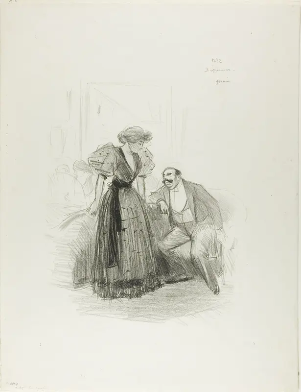 At an Evening Party Wall Art by Jean Louis Forain - High-Resolution Digital Print
