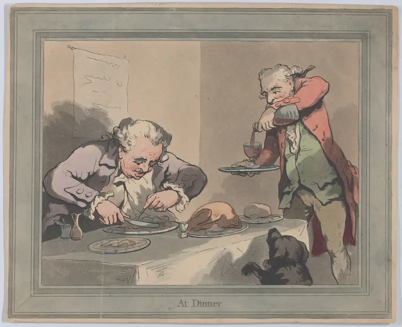 At Dinner Wall Art by Thomas Rowlandson - High-Resolution Digital Print