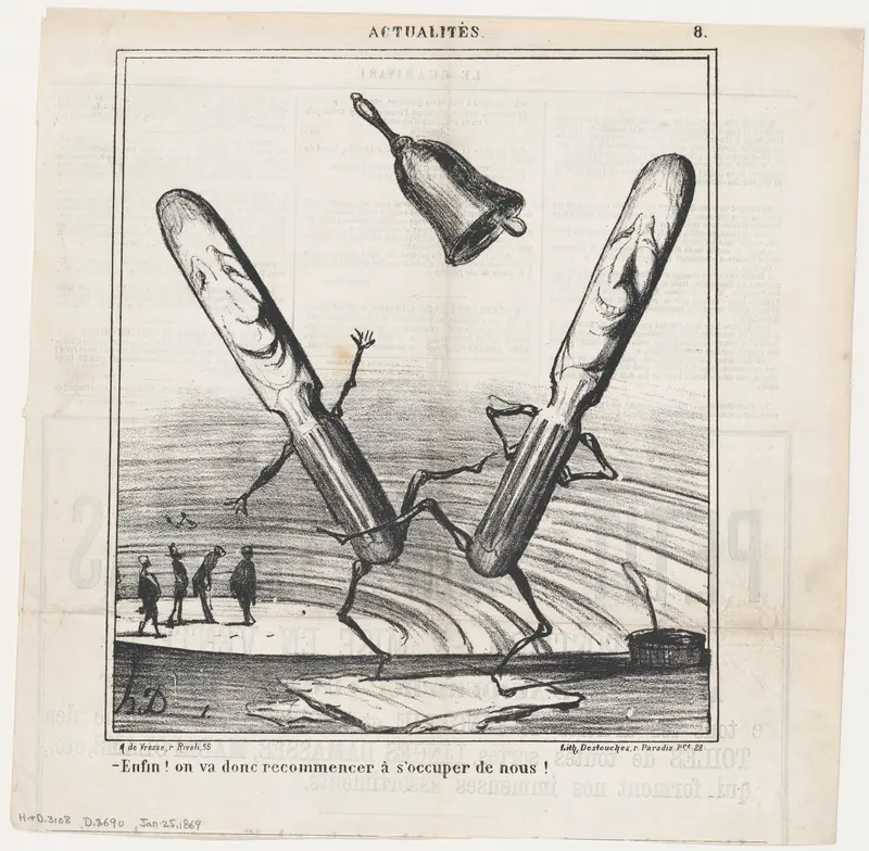At last, they are finally going to take care of us!, from 'News of the day,' published in Le Charivari, January 25, 1869 Wall Art by Honoré Daumier - High-Resolution Digital Print