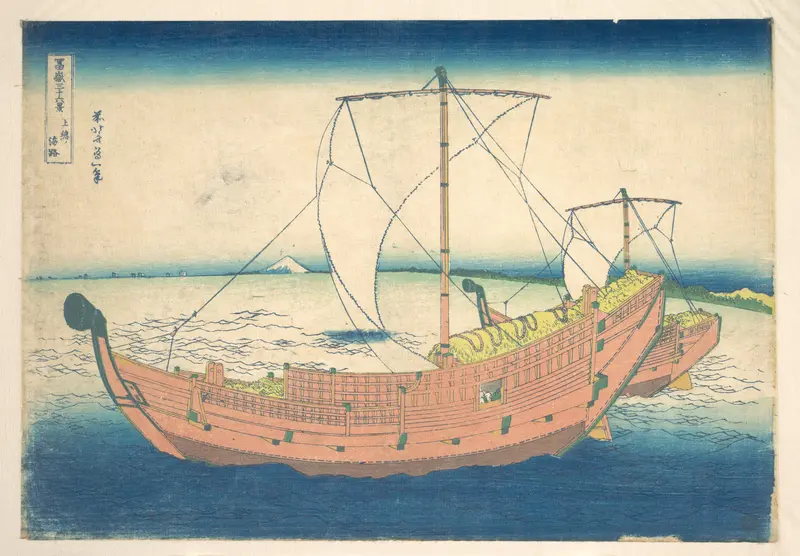 At Sea off Kazusa (Kazusa no kairo), from the series Thirty-six Views of Mount Fuji (Fugaku sanjūrokkei)